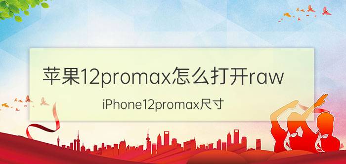 苹果12promax怎么打开raw iPhone12promax尺寸？